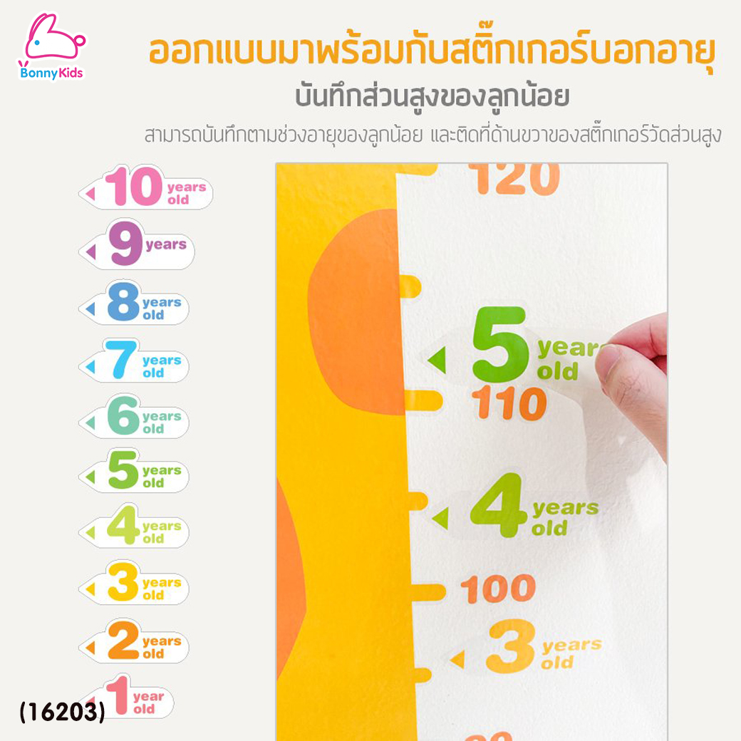 BABY TATTOO (เบบี้แทททู) สติกเกอร์ติดผนังวัดส่วนสูง แถบวัดส่วนสูงสำหรับเด็ก