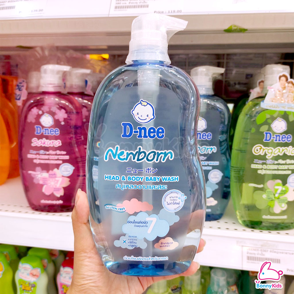 D-nee Newborn Head & Body Baby Bath สบู่เหลวอาบและสระ ขนาด800ml.