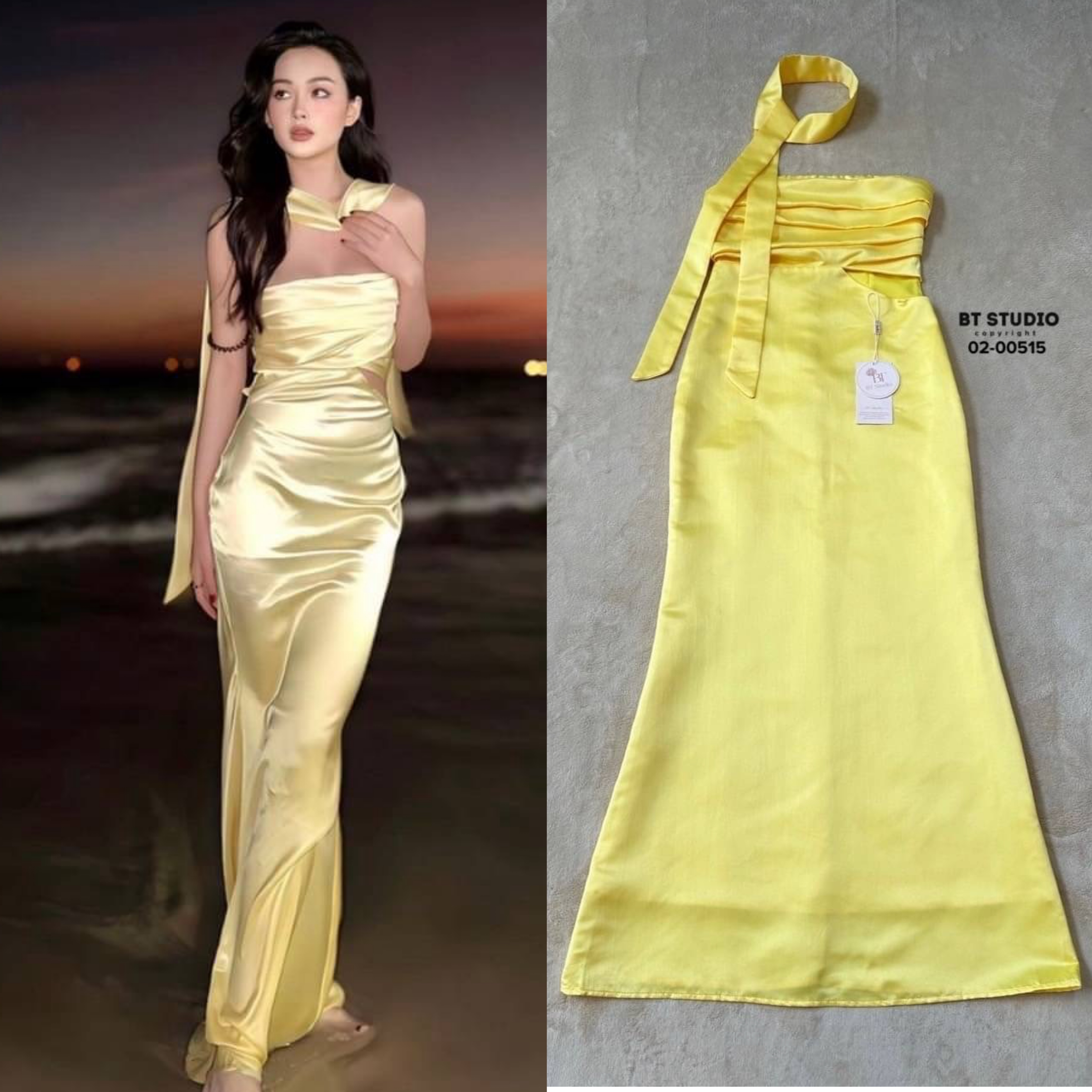 เดรสยาวแม๊กซี้เดรสเกาะอก ช่วงอก แต่งจับจีบ เว้าเอวข้างนึง ซิปหลัง มาพร้อมสาย แต่งพันรอบคอ สวยแซ๊บบ มงลงสุดดด ใส่สบาย : สินค้าคุณภาพ (พร้อมส่ง)