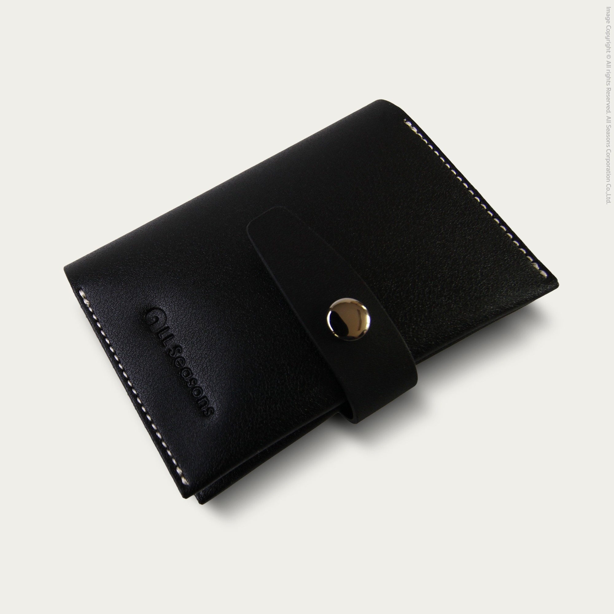 กระเป๋าใส่บัตร สลักชื่อฟรี หนังเทียม ใส่บัตรได้ 12 ใบ Personalized PU Bifold Card Holder [CARD V.2]