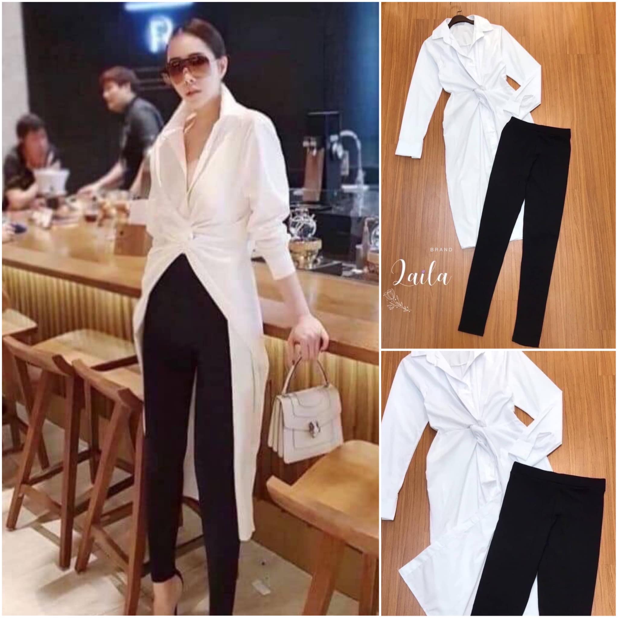 ชุดset เสื้อ+กางเกงขายาว สไตล์สาวมั่น working woman💥 คือสวยมั่นมากค๊าาลุคนี้ สินค้าคุณภาพ (พร้อมส่ง)