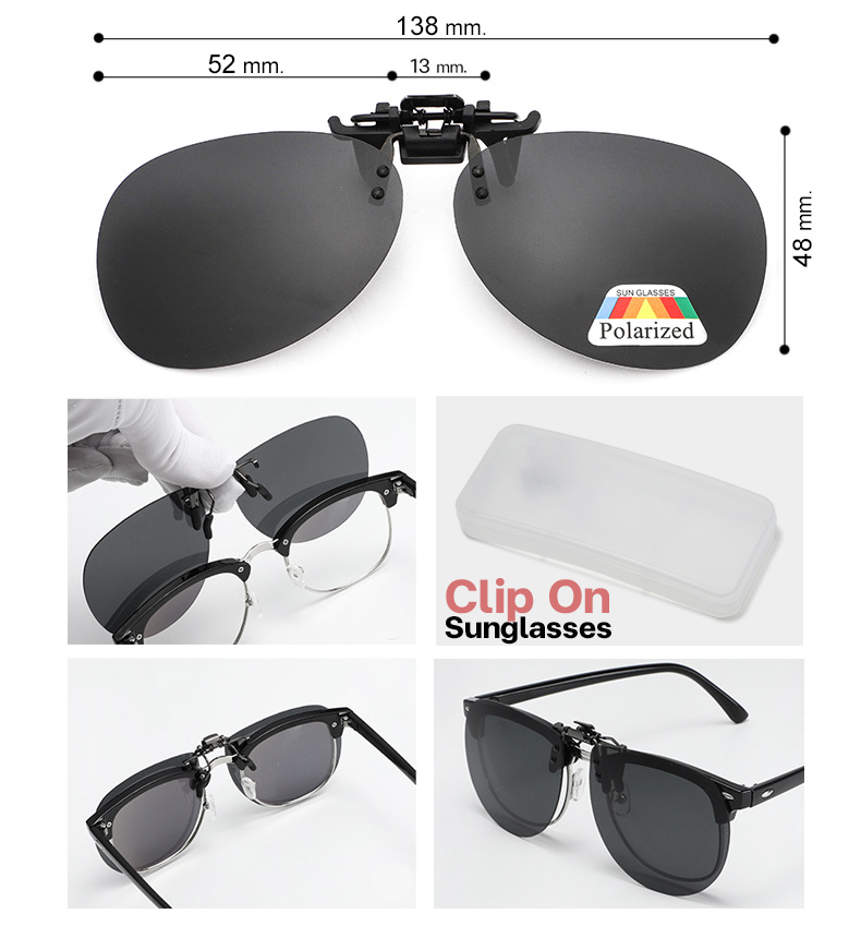 MOKHA คลิปออนแว่นตา (Size M) ClipOn กันแดด คลิปติดแว่นตา แว่นกันแดด