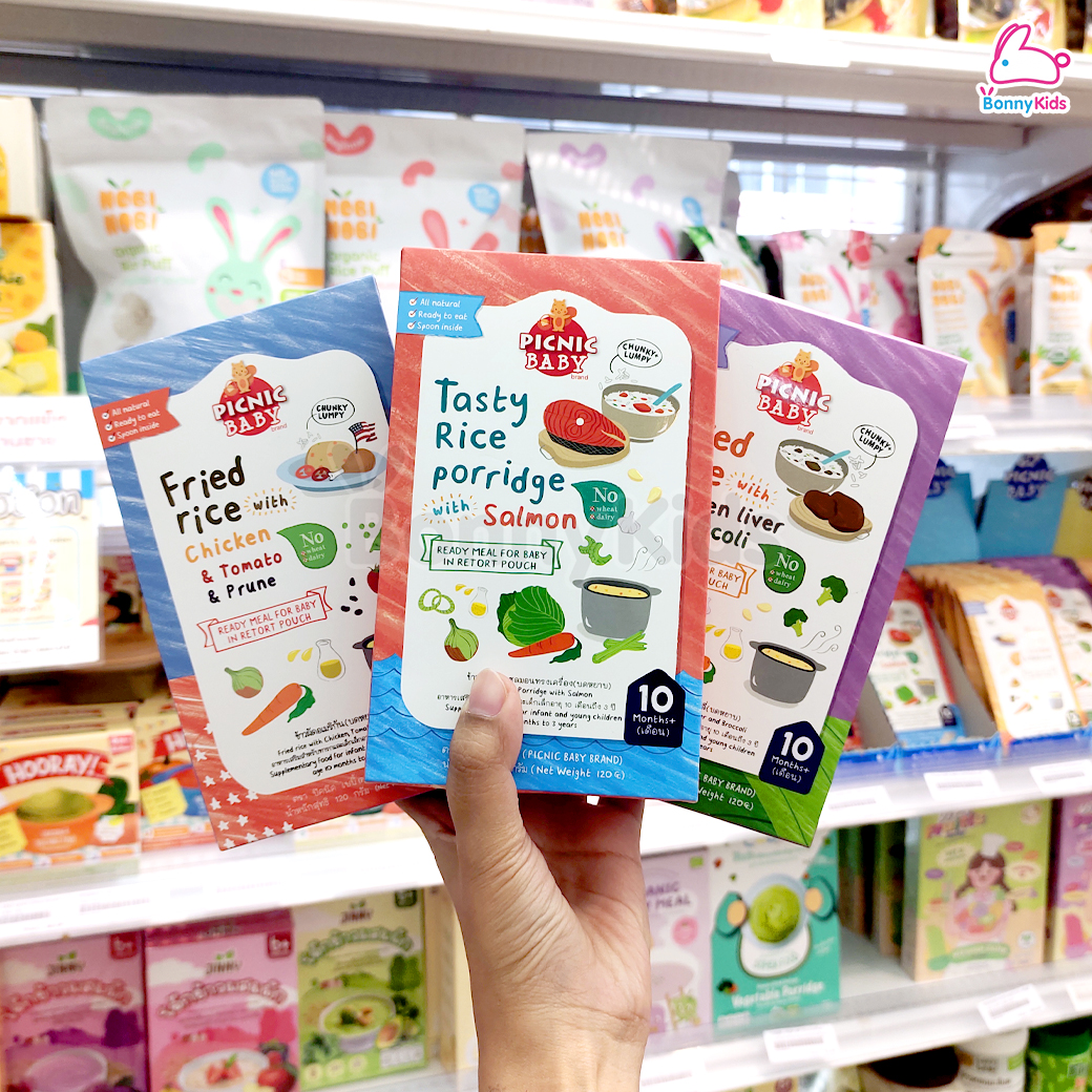 Picnic Baby (ปิกนิก เบบี้) อาหารเสริมสำหรับเด็ก อาหารเด็ก ซองพร้อมทาน+ช้อนพลาสติก (6m+)