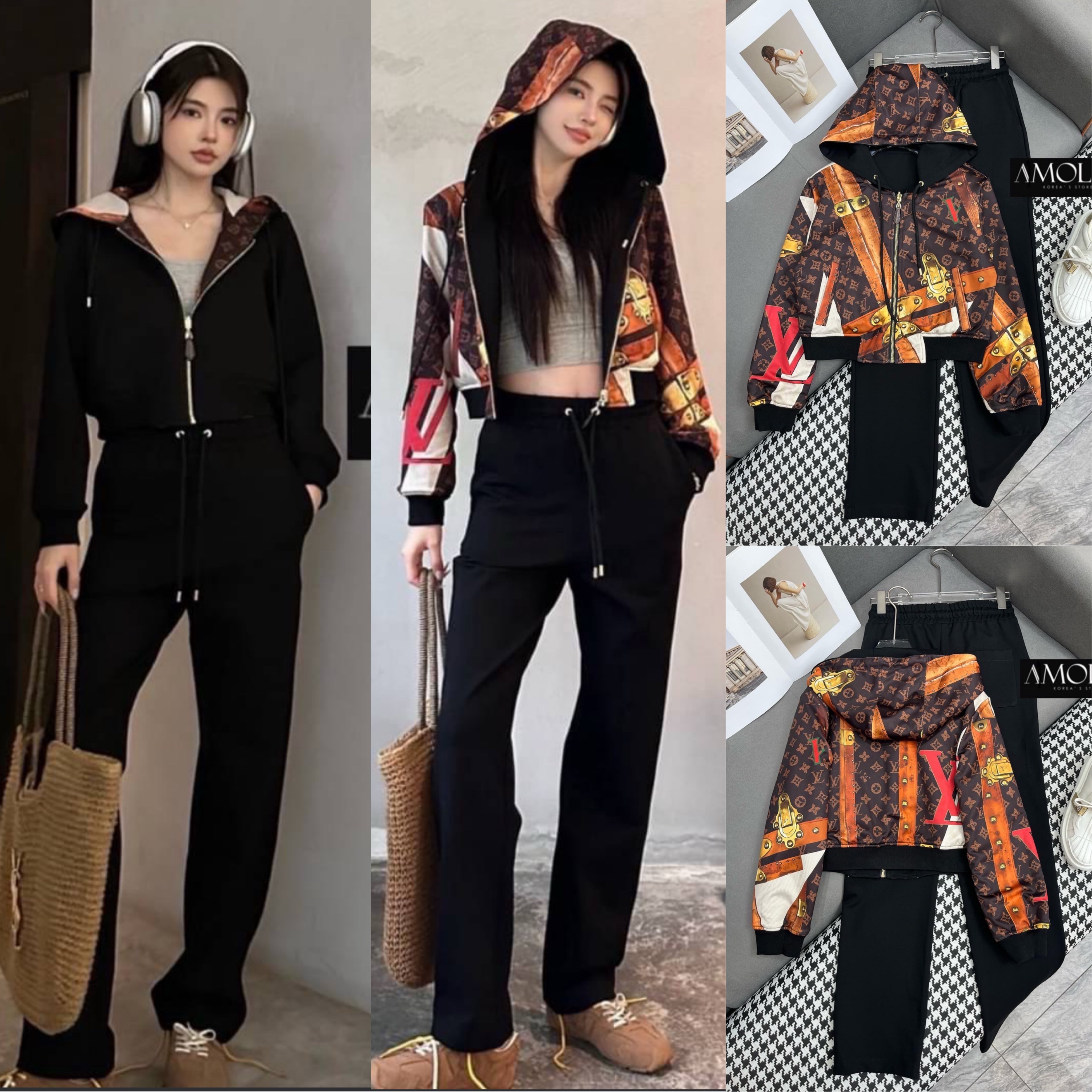 SET JACKET LV งาน Hiend ใส่ได้ทั้ง 2 ด้าน เนื้อผ้าดีม๊ากกกก ผ้าใส่สบายมากกกก ห้ามพลาดเลยนะคะ ใส่สบายสุดๆ : สินค้าคุณภาพ (พร้อมส่ง)