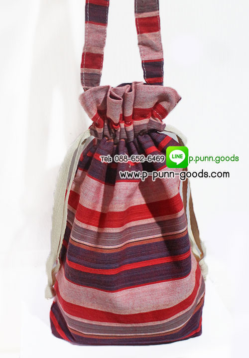 ถุงหูรูด งานผ้าขาวม้า ผ้าลายตาราง