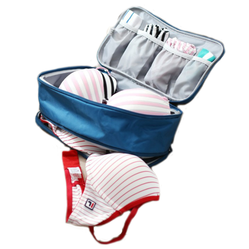 กระเป๋าใส่ชุดชั้นใน กางเกงชั้นใน มีช่องแบ่งเก็บที่ใส่แล้ว ผลิตจากไนล่อนเนื้อดีกันน้ำ มีให้เลือก 6 สี