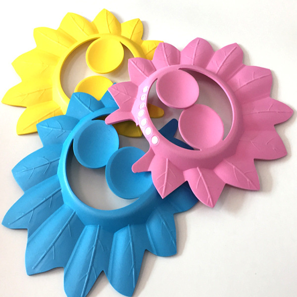 หมวกกันแชมพู หมวกสระผมเด็ก ปรับขนาดหัวได้ มีที่ปิดหู ดีไซน์ใบไม้น่ารัก สำหรับเด็กวัย 0-6 ปี