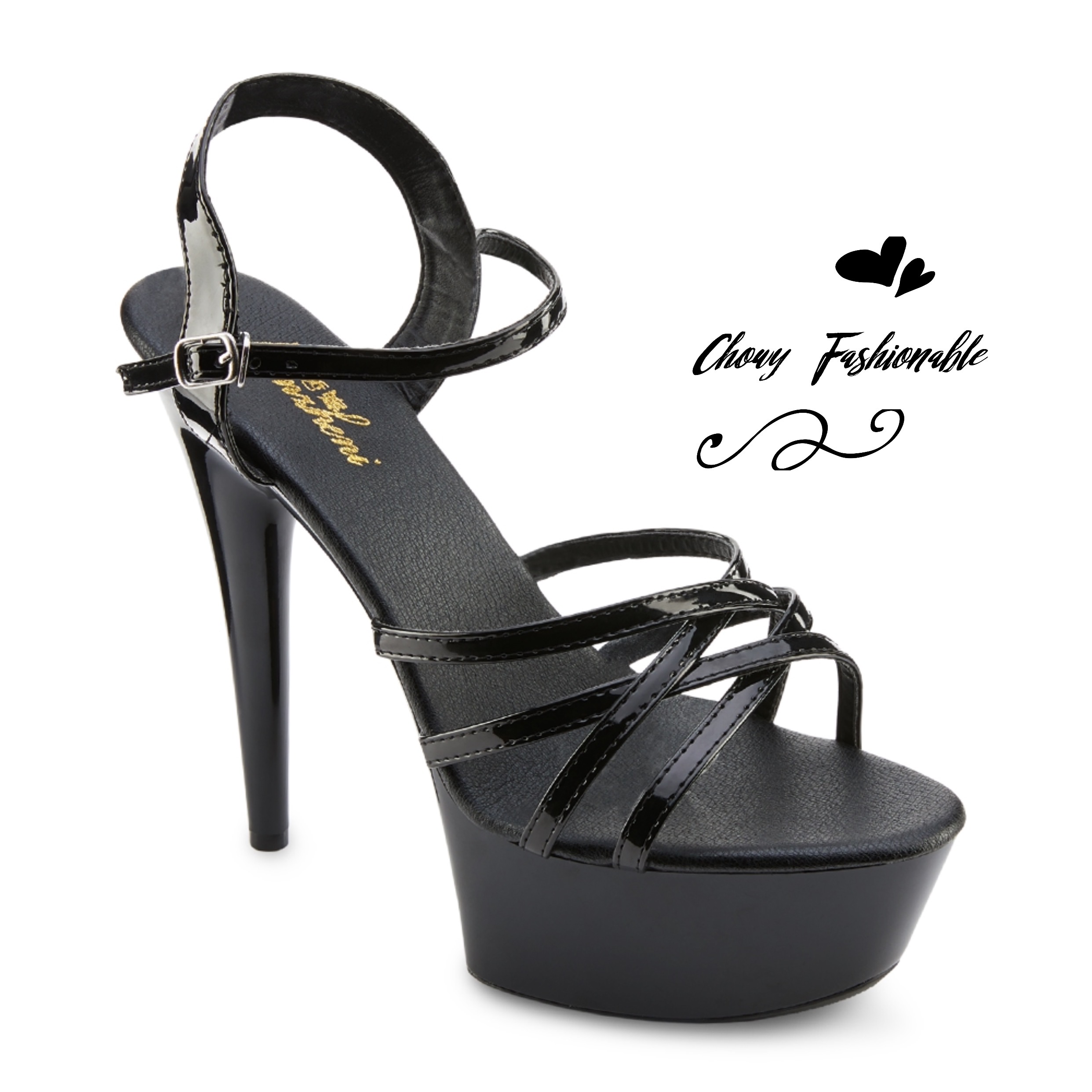 รองเท้าไซส์ใหญ่ 38-46 ส้นสูงไซส์ใหญ่ แบบเส้น แพลทฟลอม รองเท้านางงาม รองเท้าประกวด CHOWY KR0888BL