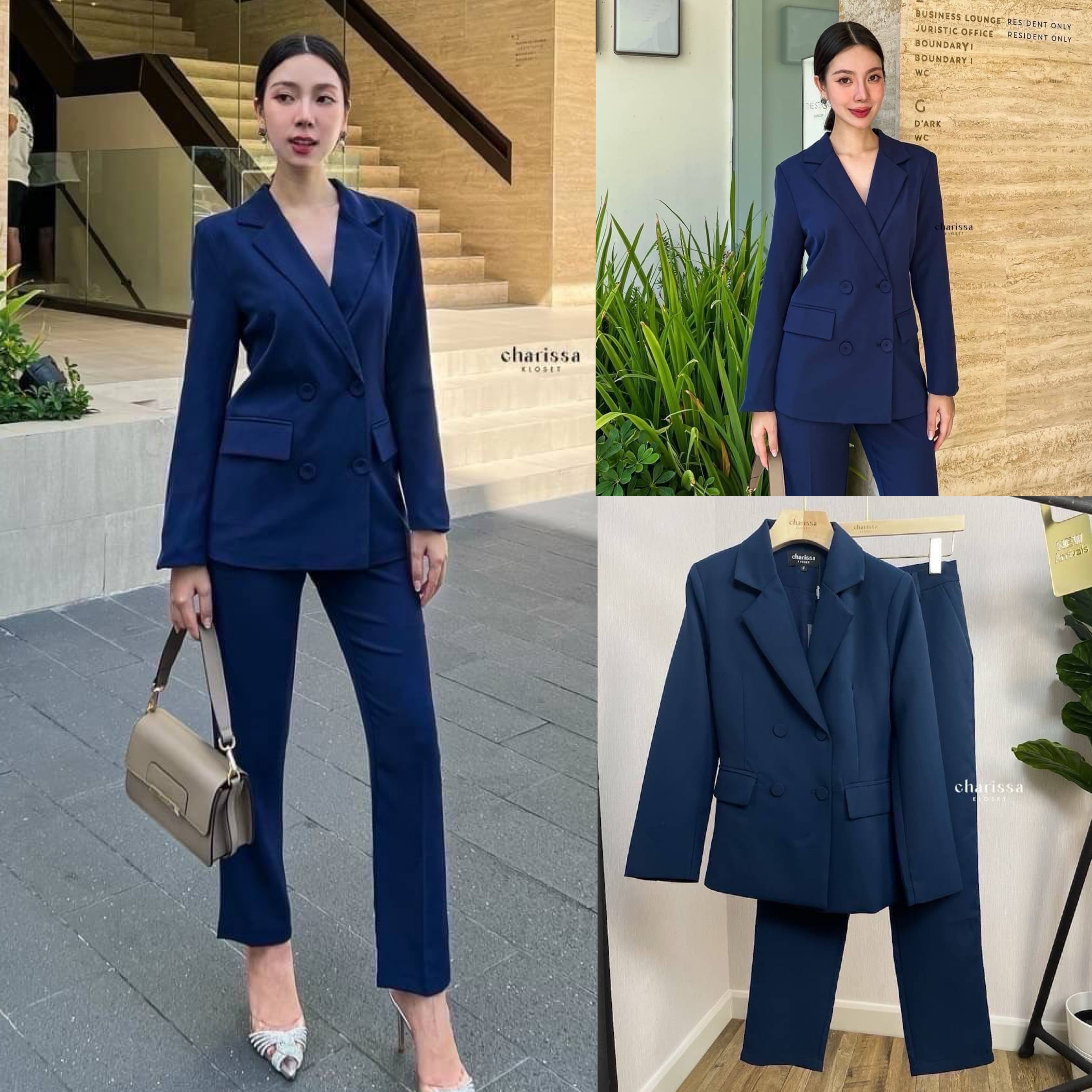 Setsuit ชุดเสื้อแขนยาว/กางเกงขายาว สีสวยคลาสสิค ใส่ได้ทุกโอกาส สินค้าคุณภาพ (พร้อมส่ง)