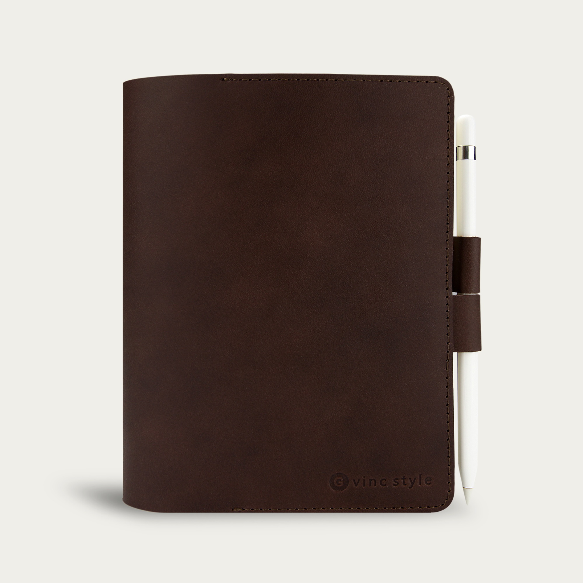 สมุดโน๊ต ปกหนังแท้ สลักชื่อได้ แบบใช้ปากกาล็อค Leather Pen Lock Notebook B6