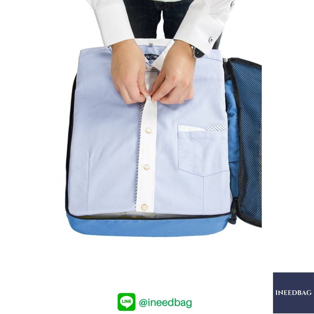 Bagsmart กระเป๋าจัดระเบียบเดินทาง 4 ใบต่อชุด ใส่เสื้อผ้า ชั้นใน ถุงเท้า เข็มขัด (ฺBlue) (Bagsmart Packing Cubes 4-Pcs Travel Organizer)