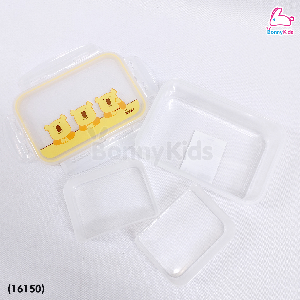(16150) Baby Moby (เบบี้โมบี้) กล่องพลาสติกใส่สำลี 2 ช่อง พร้อมฝาปิด