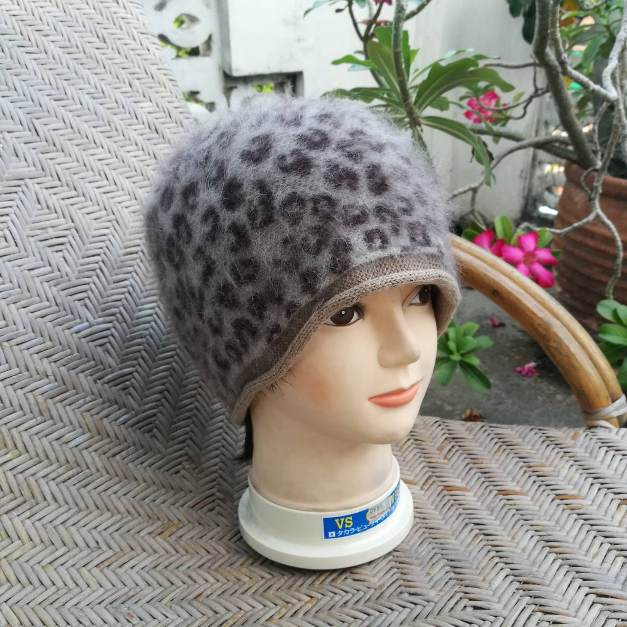 หมวกเฟอร์กระต่ายแท้ลายเสือ นุ่มมาก อุ่นมาก