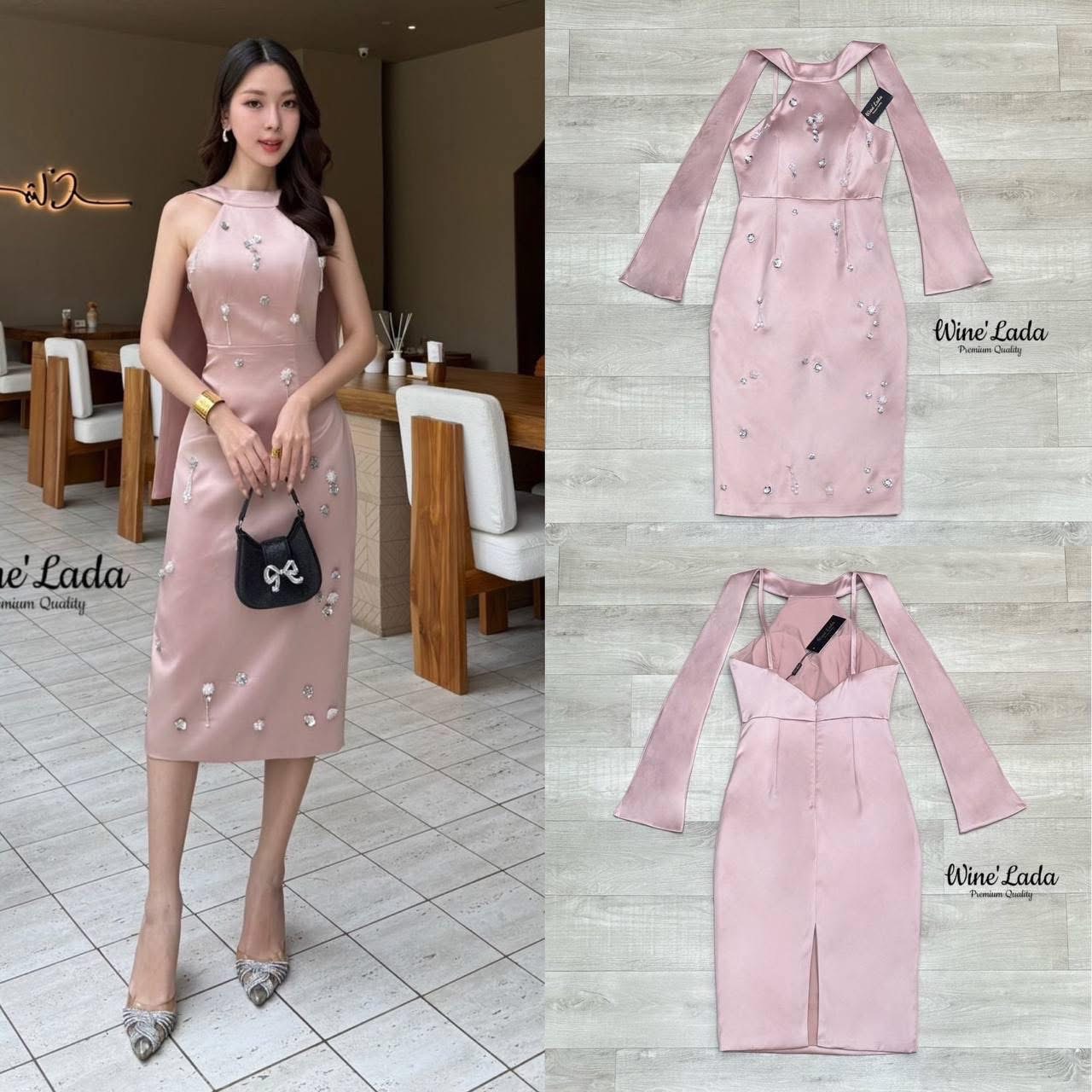 เดรสออกงานแต่งอะไหล่เพิ่มความแพง โทนสีละมุนจิตละมุนใจ หน้าอกมีฟองน้ำ ทรงสวยเป๊ะเว่อร์ ใส่สบาย : สินค้าคุณภาพ (พร้อมส่ง)