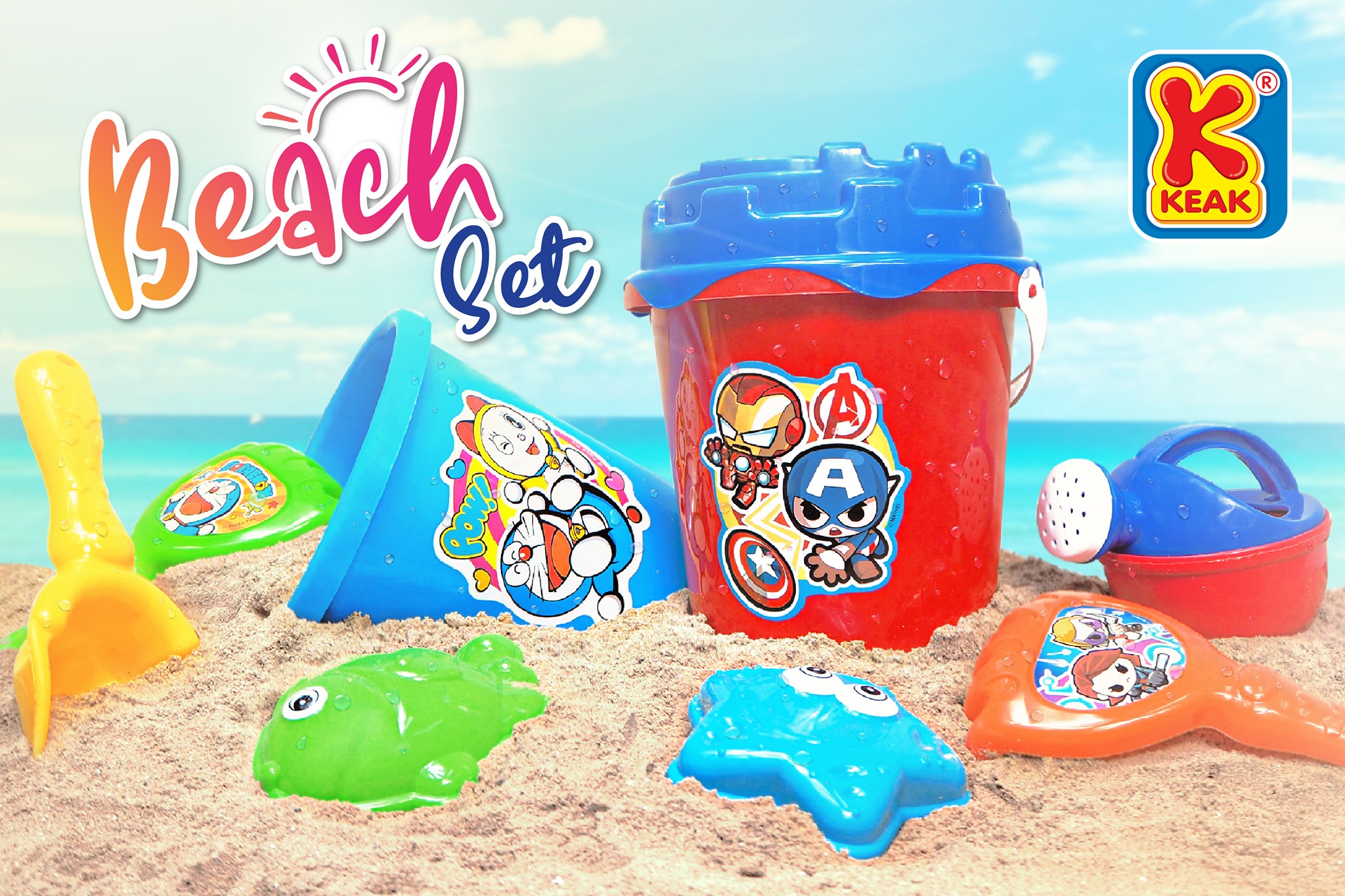 ของเล่นตักทราย ชุดตักทราย ถังตักทราย เซตโดราเอม่อน/กรุ๊งกริ๊ง