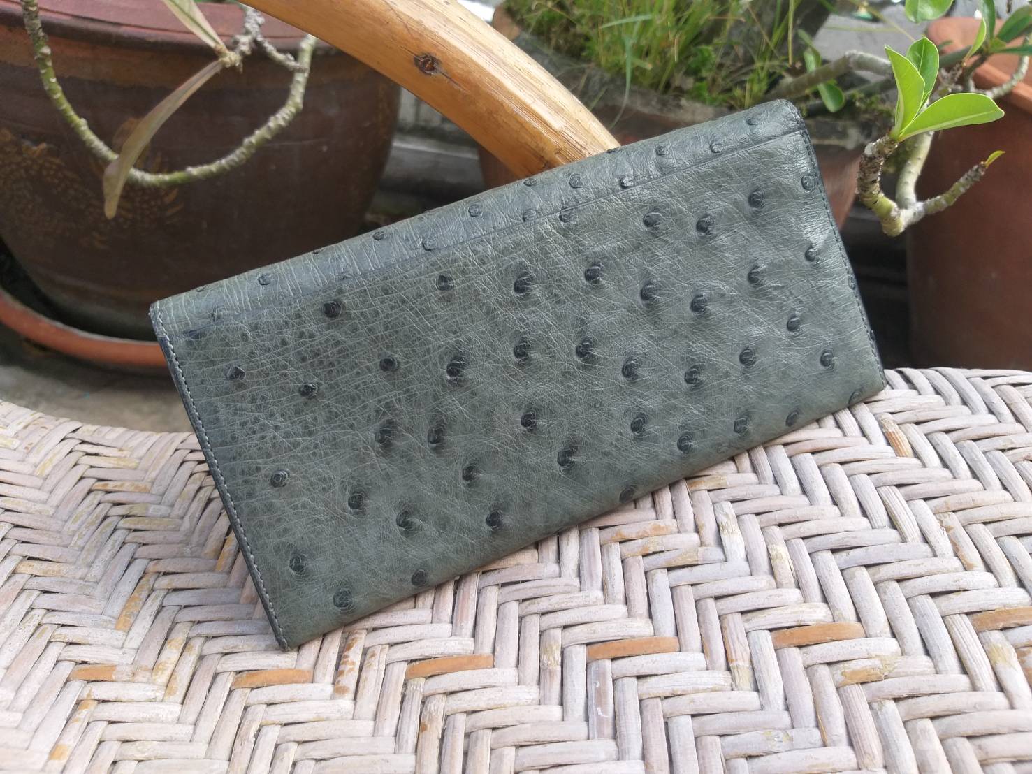 กระเป๋าสตางค์ หนังนกกระจอกเทศแท้