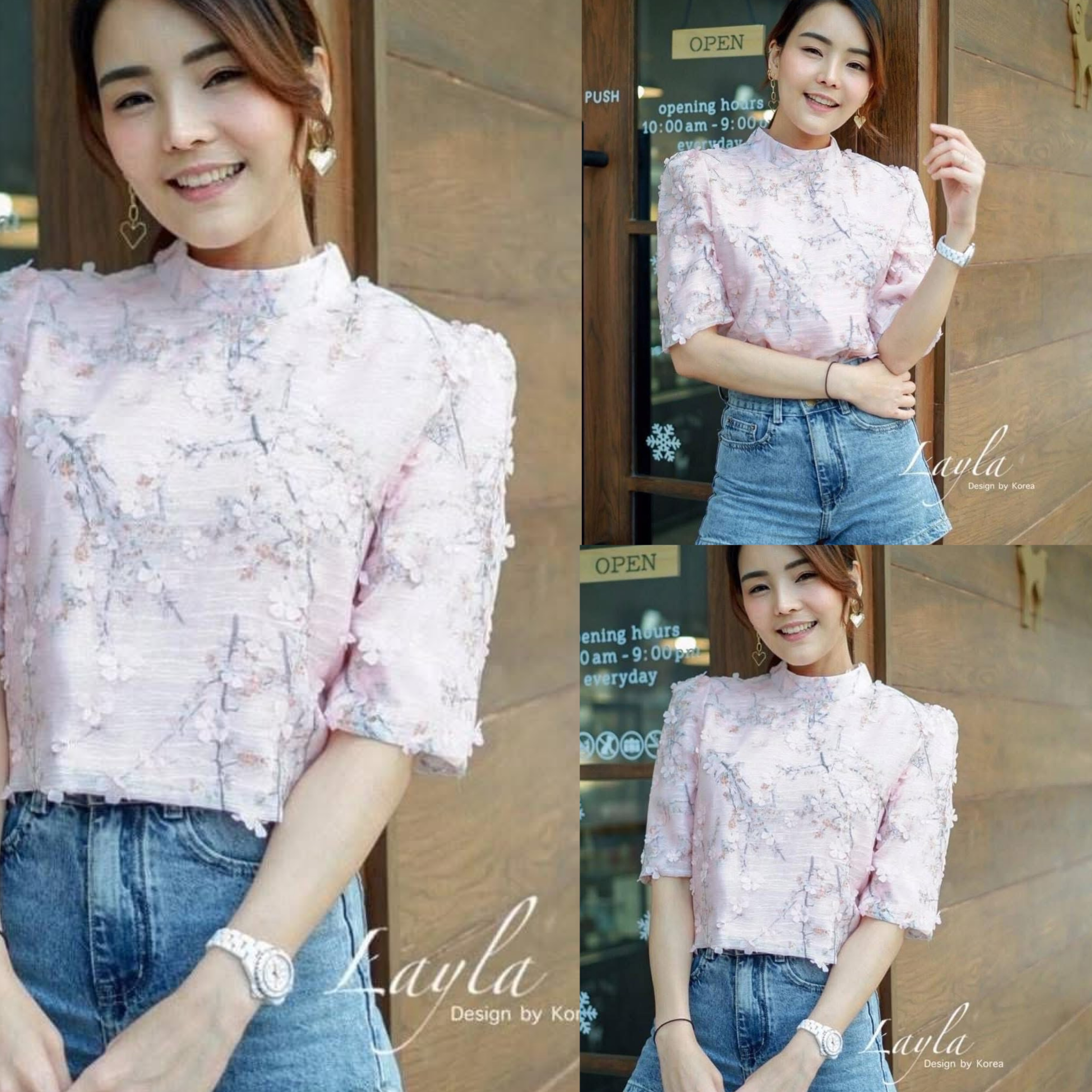 เสื้อครอปดอกไม้ 3D สีหวานมุ้งมิ้งมาก เนื้อผ้าเป็นซิลค์ผสมทอลายในตัว ทรงน่ารักคอปิด ใส่ปล่อยไม่เข้ารูป ความยาวกำลังดี งานสวยมีซับในในตัว ใส่สบาย : สินค้าคุณภาพ (พร้อมส่ง)