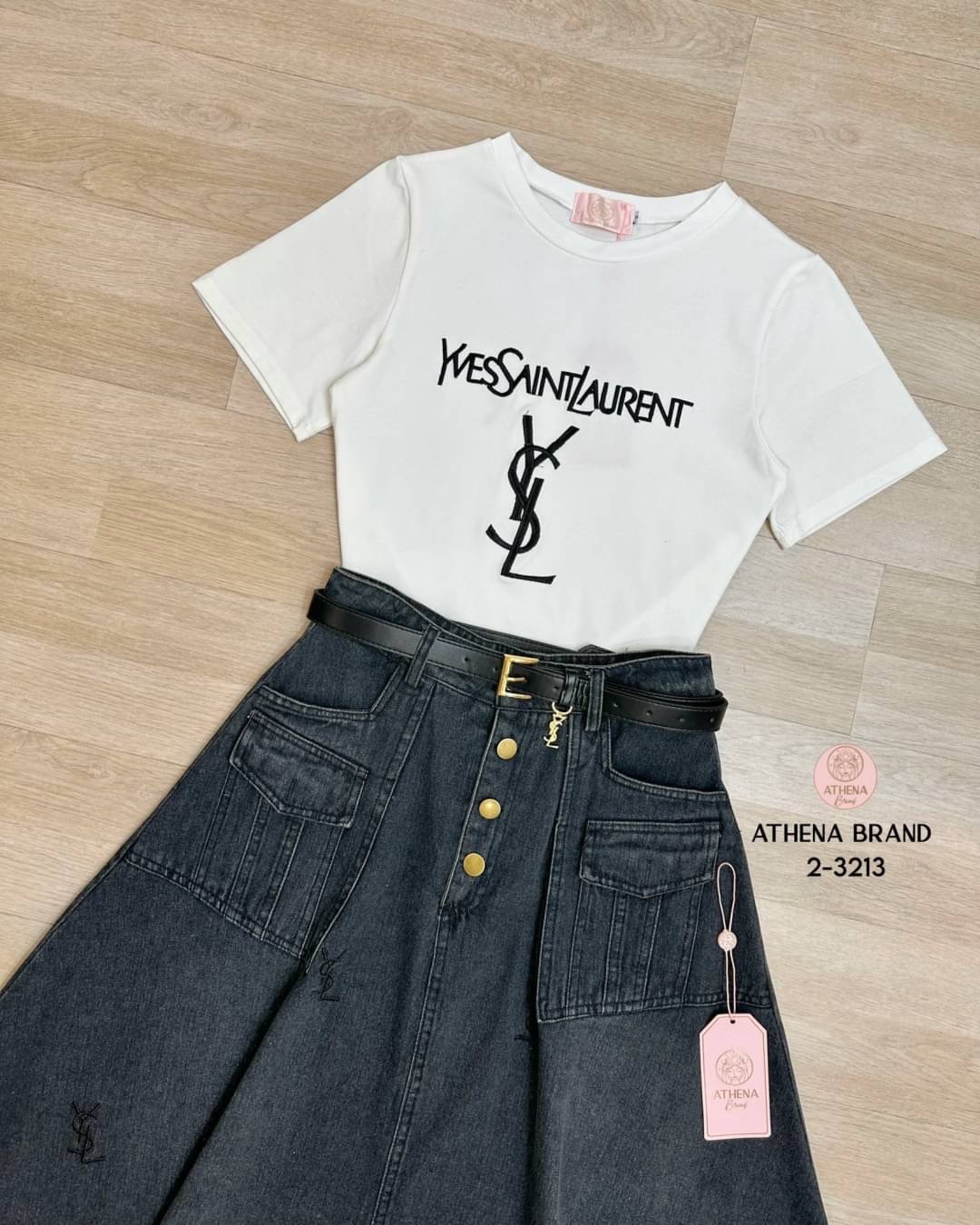 Set 3 ชิ้นสุดคุ้ม! เสื้อ+กระโปรง+เข็มขัด ใส่สบาย : สินค้าคุณภาพ (พร้อมส่ง)