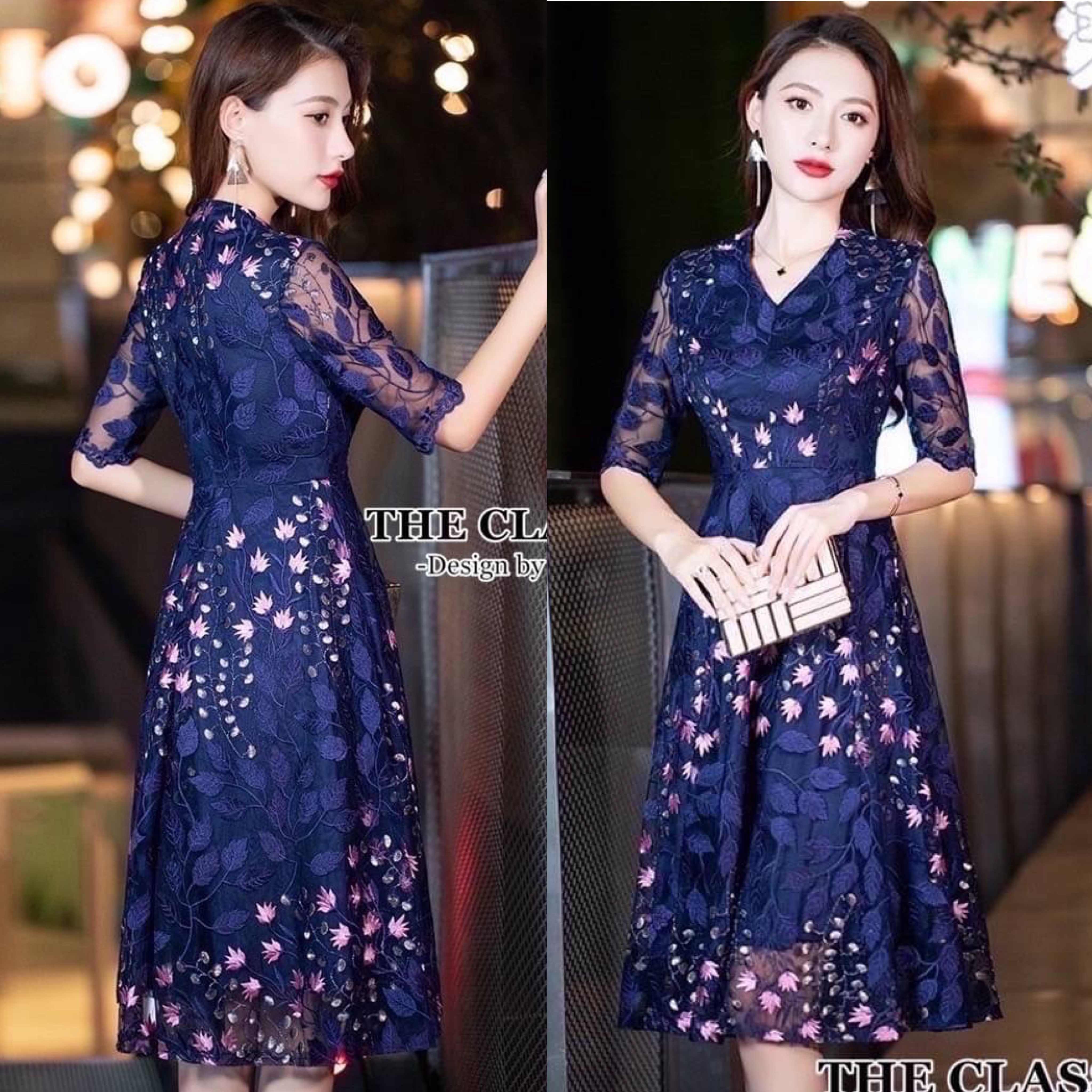 เดรสแขน 3 ส่วน งานปัก ใช้ผ้เนื้อดีปักลวดลายดอกไม้ หลากสีกระจายรอบตัว งานสวยปักแน่นอย่างดีทั้งตัวค่ะ: สินค้าคุณภาพ (พร้อมส่ง)