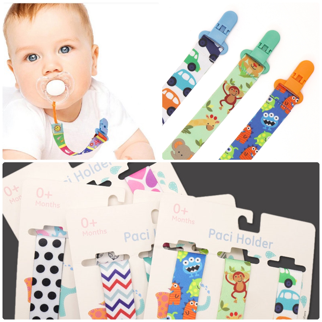 [แพค 3 ชิ้น] สายห้อยจุกหลอก สายหนีบคล้องจุกหลอก/ยางกัด ตัวหนีบจุกหลอก จุกนม Pacifier Clip (BPA-Free)(0 m+)