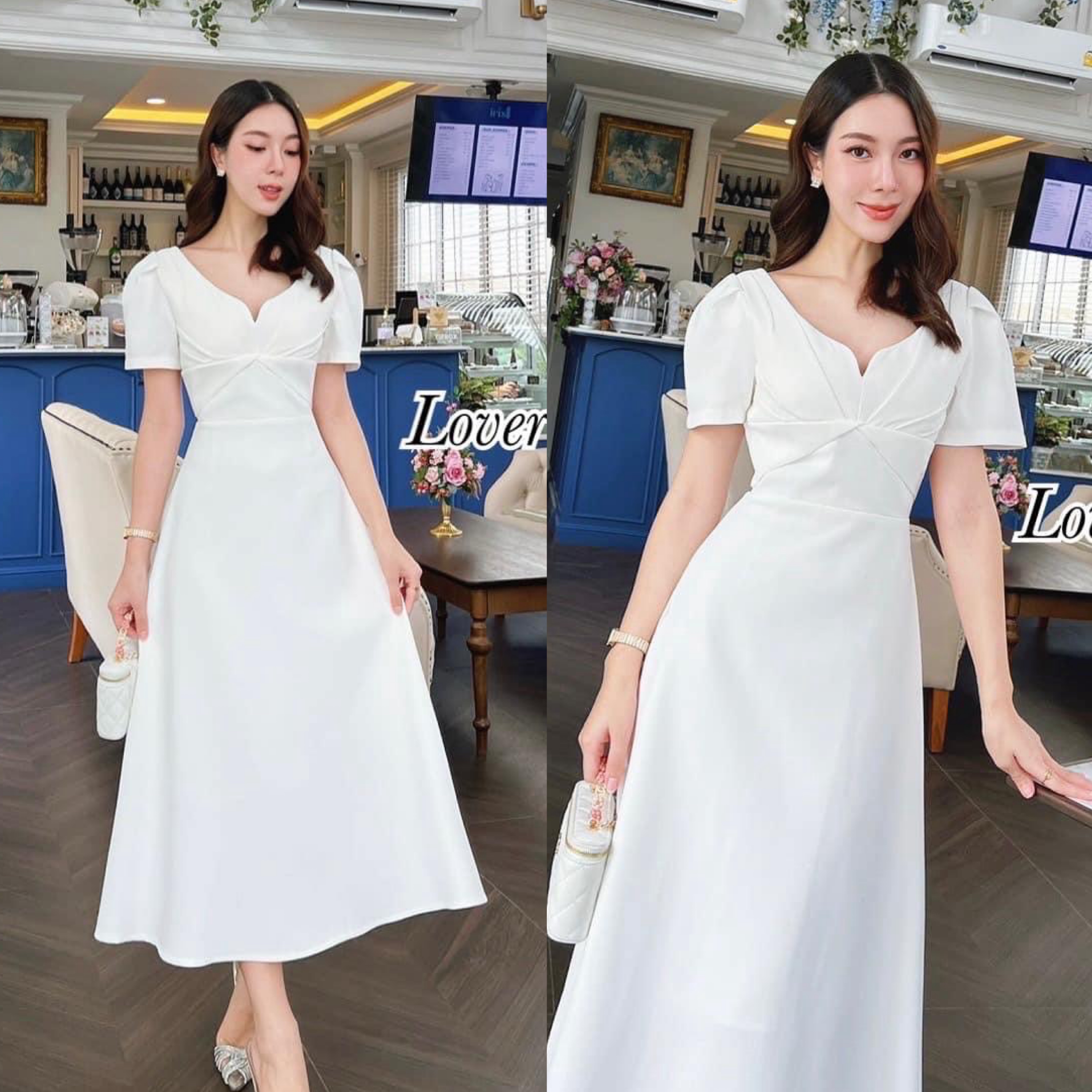 เดรสกระโปรงเรียบหรู ใส่ยังไงก็สวย ดูดีมากๆค่ะ ดีเทลเรียบแต่ดูหรู ช่วงอกเย็บจับจีบ ทรงกระโปรงเป็นทรงเจ้าหญิง ใส่สบาย : สินค้าคุณภาพ (พร้อมส่ง)