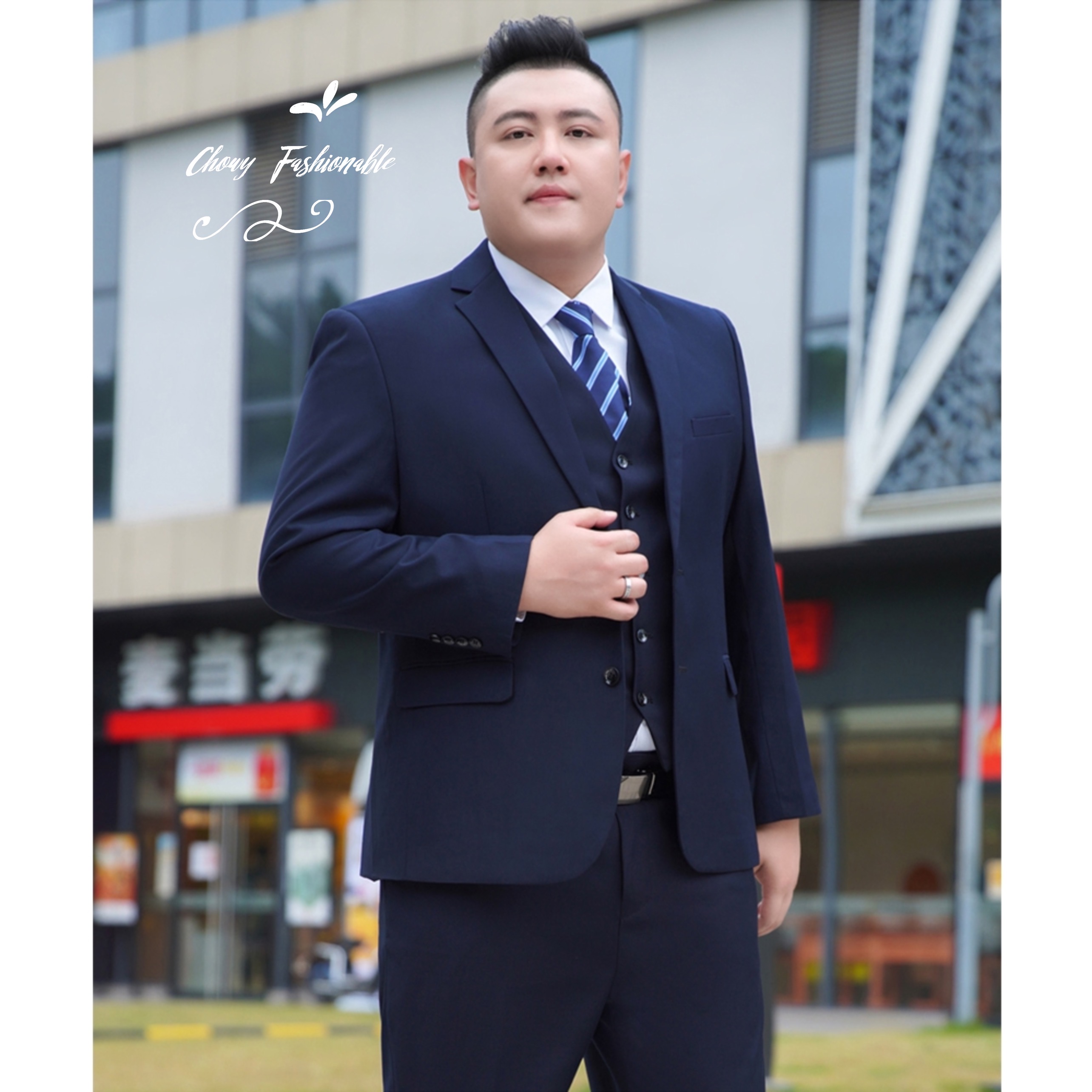 ชุดสูทผู้ชาย 3XL-10XL รอบอก 44-60 นิ้ว เสื้อสูทไซส์ใหญ่ สูทผู้ชายไซส์ใหญ่ กางเกงขายาว เอว 40-50 นิ้ว กางเกงสูทผู้ชาย FF0252