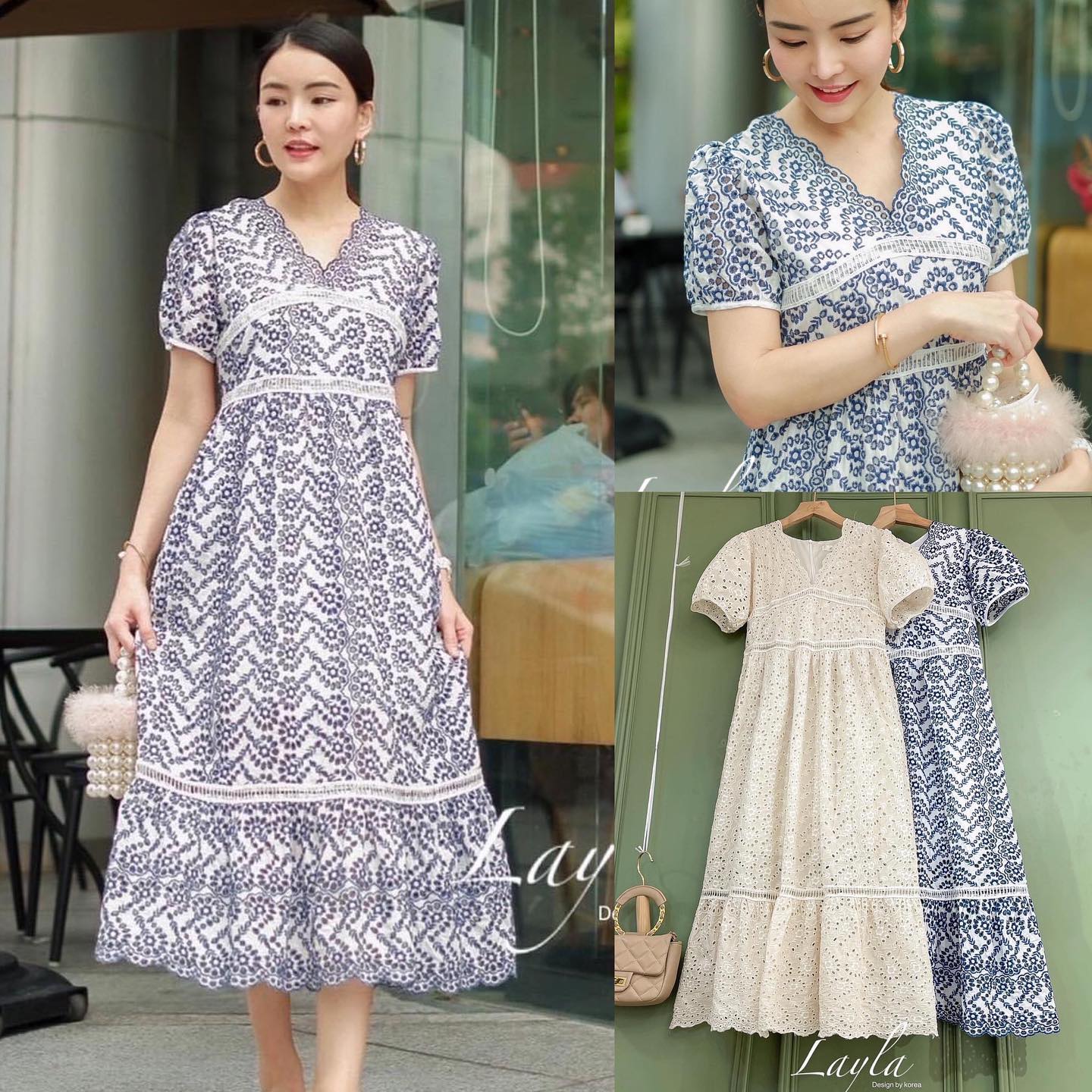 แม็กซี่ลายปักฉลุลายสวย ลายปักแน่นๆ เลยค่ะ ทรงน่ารัก คอวีใส่แล้วดูเพรียว ต่อเอวแถบลูกไม้ ชายกระโปรงระบายสวย งานมีซับในตัว สินค้าคุณภาพ (พร้อมส่ง)