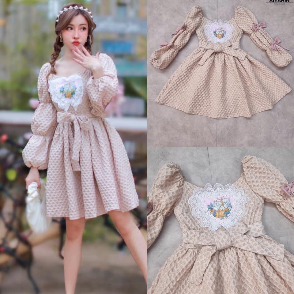 Dress เดรสผ้าทอนูนๆ ผ้าสวยมั้กๆๆสั่งทำอย่างเเน่น สวยมากค่ะ สินค้าคุณภาพ (พร้อมส่ง)
