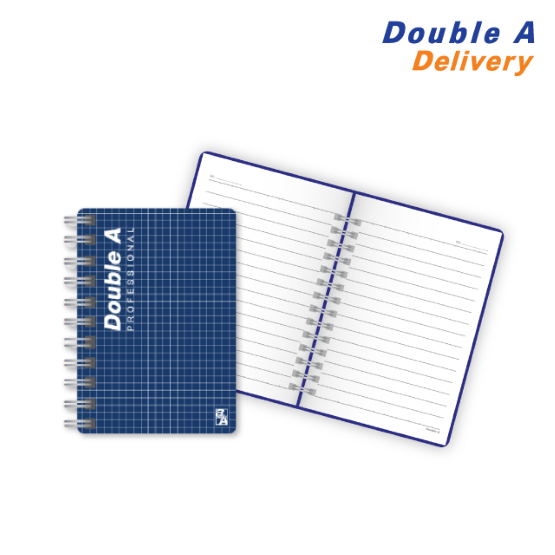 สมุดสันห่วงปกพลาสติก Professional ขนาด A6 เนื้อในพิมพ์เส้นบรรทัด 70 แกรม 100 แผ่น ปกสีน้ำเงิน