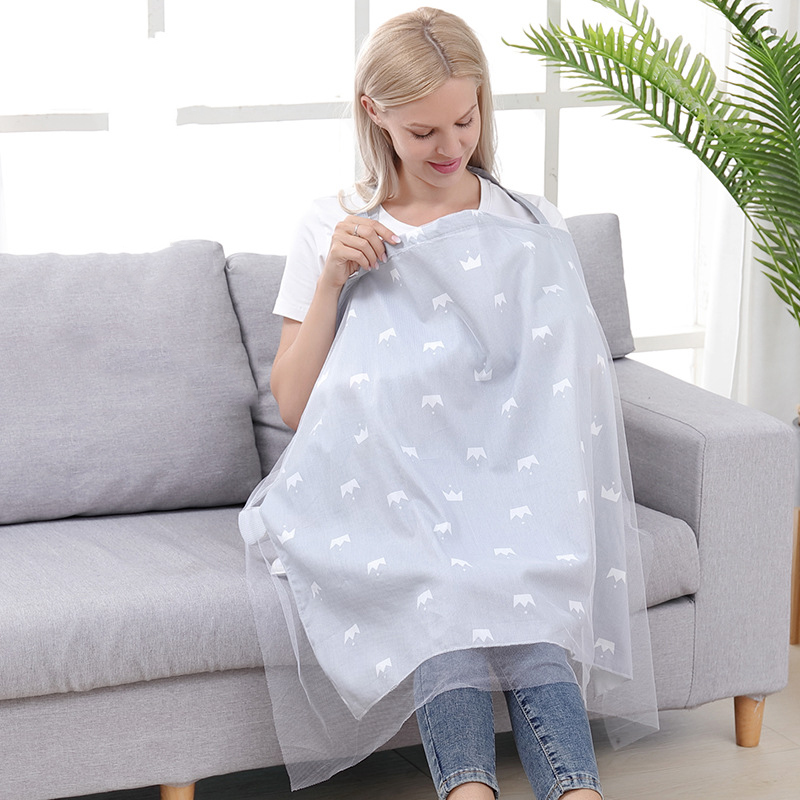 ผ้าคลุมให้นม มุ้งรถเข็นเด็ก 2in1 ผ้าคลุมปั๊มนม ที่คลุมให้นม ผ้าปิดให้นมลูก NanaBaby มีโครงมองลูก+สายหลังปรับได้