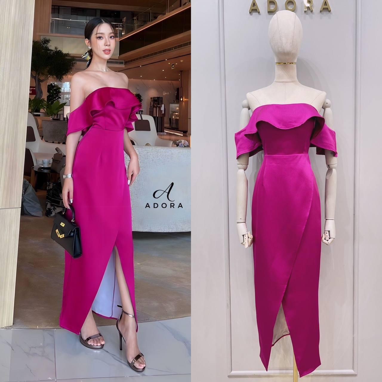 เดรสดีไซน์เกาะอก แต่งระบายช่วงอก ดีไซน์ทรงสอบด้านหน้ากระโปรงป้ายข้าง ใส่สบาย สินค้าคุณภาพ (พร้อมส่ง)