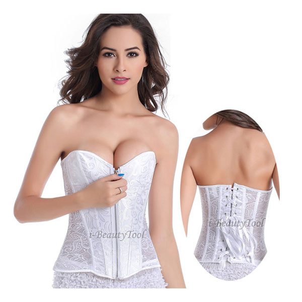 Corset คอร์เซ็ท สำหรับ ชุดเจ้าสาว ซิปหน้า - สีขาว XS