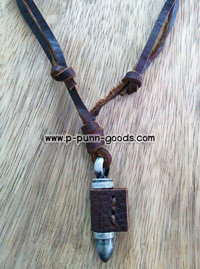 สร้อยหนัง จี้กระสุนปืน (Bullet)