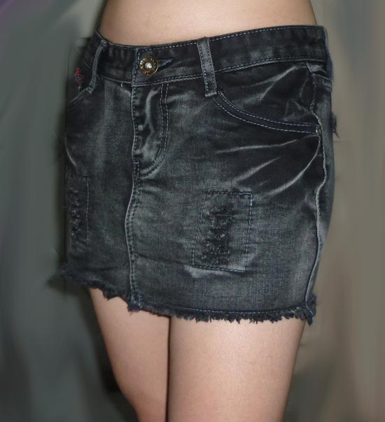 กระโปรงยีนส์ดีไซน์เกาขาดๆ เก๋มากๆ 29.5-36-10.5