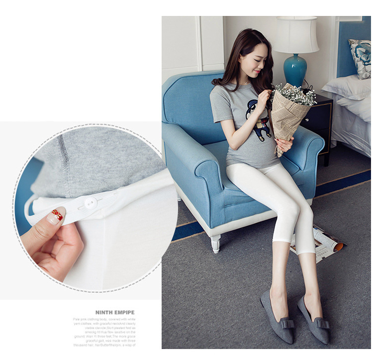 กางเกงเลคกิ้งคนท้อง กางเกงคนท้อง ขาสามส่วน เนื้อผ้านิ่มเด้ง ใส่สบาย