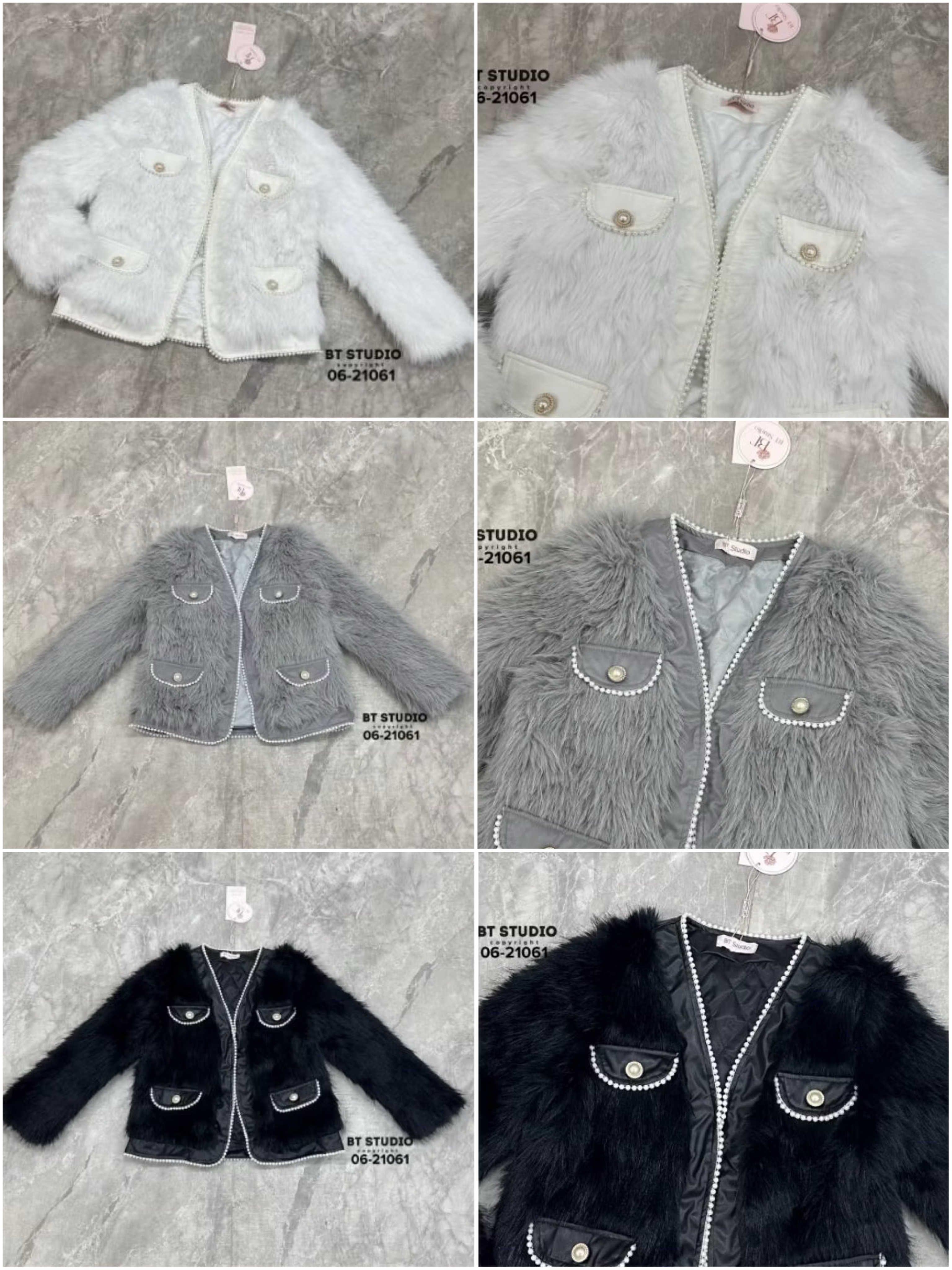 เสื้อคลุมแขนยาวขนมิ้งค์ฟู ๆ คอวีช่วงขอบ และฝากระเป๋าหลอกตัดด้วยหนังแต่งมุกติดปลายขอบ แต่งตะขอติด 1 อัน งานสวยด้านในบุซับใน ใส่สบาย : สินค้าคุณภาพ (พร้อมส่ง)