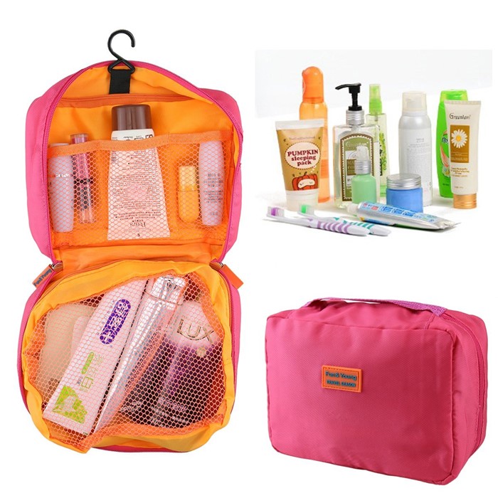 Travel Season กระเป๋าจัดระเบียบเดินทาง 7 ใบ จัดกระเป๋าเดินทาง ท่องเที่ยว ใส่เสื้อผ้า ชุดชั้นใน อุปกรณ์ห้องน้ำ กางเกงใน รองเท้า ถุงเท้า เครื่องสำอาง อุปกรณ์ไอที (Hot Pink)