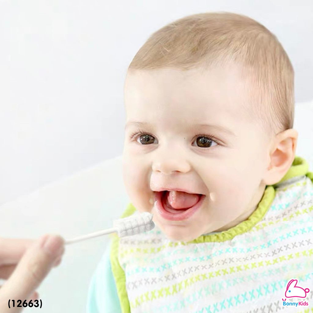 (12663) ผ้าก๊อซทำความสะอาดช่องปากเด็ก 30 ก้าน