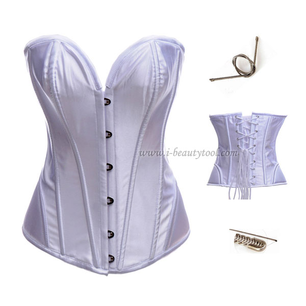 Corset คอร์เซ็ต เกาะอก Steel Bone งานเกรดพรีเมี่ยม - สีขาว