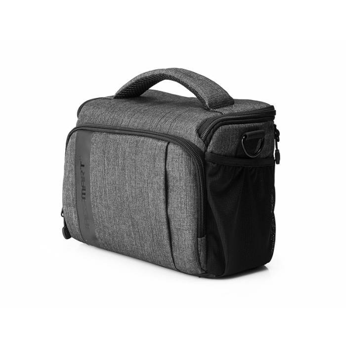 กระเป๋าใส่กล้องถ่ายรูป SLR/DSLR ขนาดกะทัดรัด พร้อมผ้าคลุมกันฝนหรือสิ่งสกปรก (สี Grey) (BAGSMART Compact Camera Shoulder Bag for SLR/DSLR with Waterproof Rain Cover)