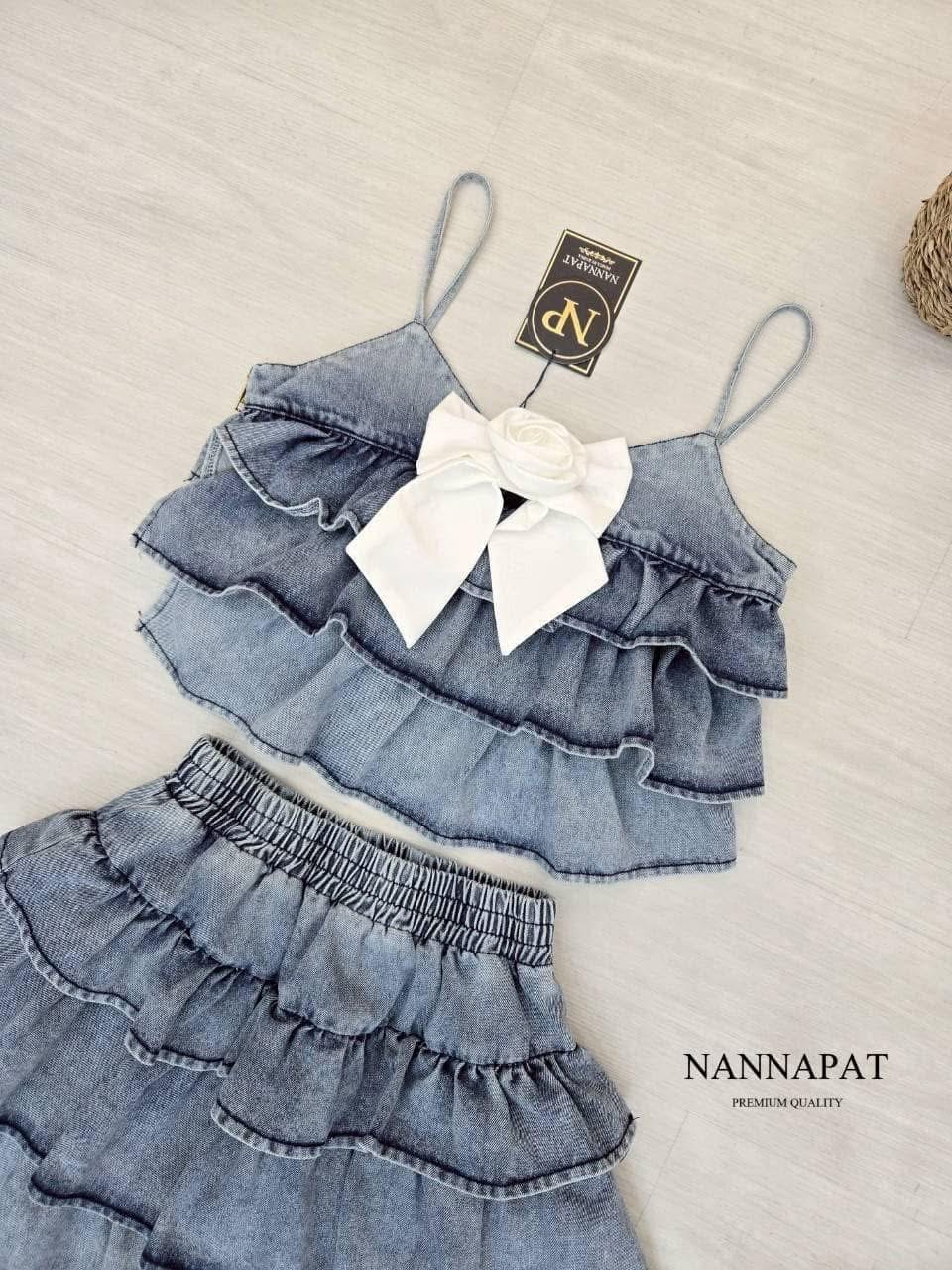 เซ็ทเสื้อกระโปรงระบายเป็นชั้นๆ ใส่สบาย : สินค้าคุณภาพ (พร้อมส่ง)