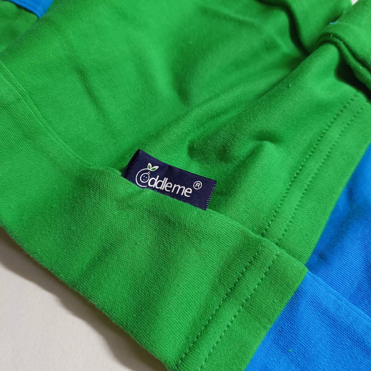 ชุดจั๊มสูทเด็ก แบรนด์แท้ Cuddle me เนื้อผ้าดีมาก ลายยีราฟ สีเขียวสลับฟ้าเข้มสดใส