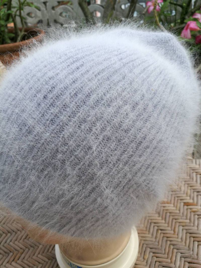 หมวกไหมพรมขนกระต่าย อุ่นมาก หมวกสวย