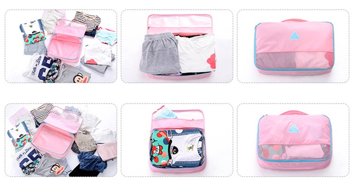 Travel Season กระเป๋าจัดระเบียบเดินทาง 4 ใบ จัดระเบียบเสื้อผ้าในบ้าน กันน้ำ ใส่เสื้อผ้า กันน้ำ มี 5 สีให้เลือก