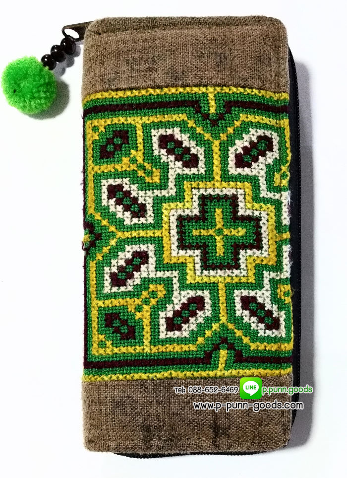 กระเป๋าสตางค์ใบยาว ผ้าชาวเขา