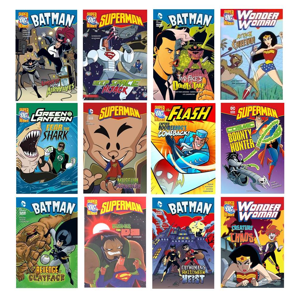 DC Super Heroes and Villains : 12 Book Collection : Batman + Superman + Wonder Woman + Green Lantern + The Flash เซตหนังสือ ดีซี ซุปเปอร์ฮีโร่ 12 เล่ม เหมาะกับเด็ก 7+
