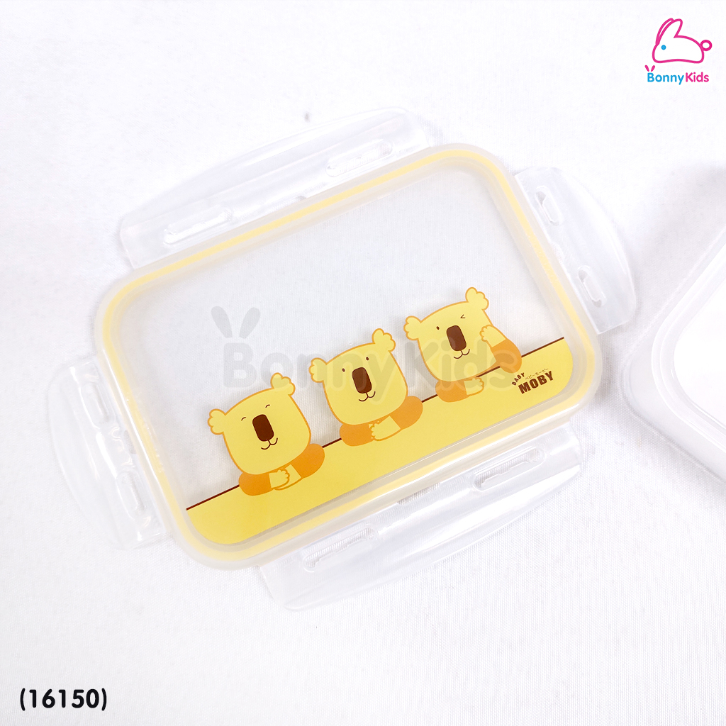 (16150) Baby Moby (เบบี้โมบี้) กล่องพลาสติกใส่สำลี 2 ช่อง พร้อมฝาปิด