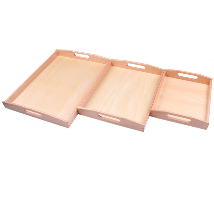ถาดไม้ Montessori Tray ถาดสำหรับวางอุปกรณ์มอนเตสซอรี่ ขนาด S/M/L