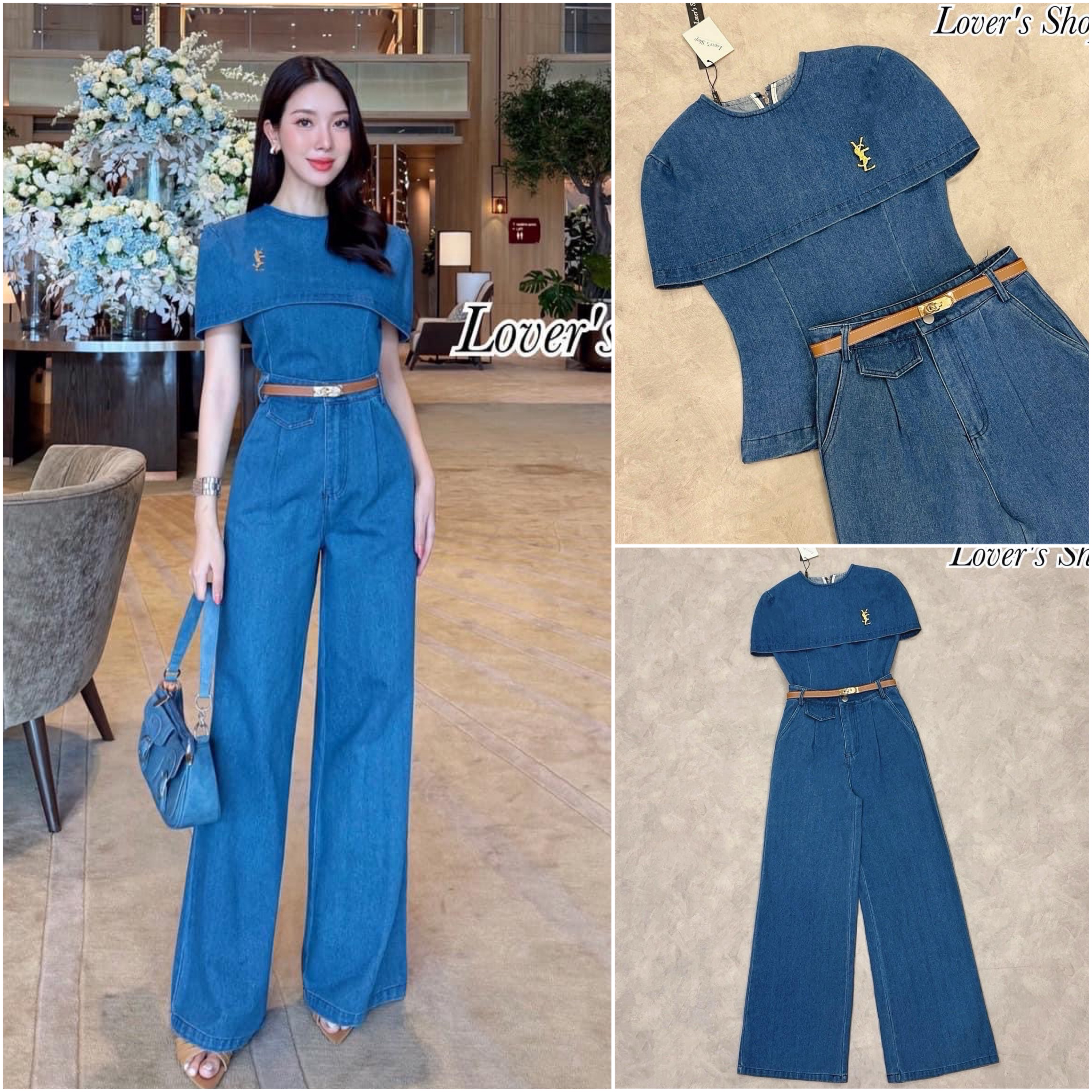 Set4ชิ้นลุคเรียบหรูดูผู้ดี(ได้เสื้อ+กางเกง +เข็มขัด+เข็มกลัด) ตัวเสื้อทรงคลุมไหล่ เข้ารูป งานซิบหลัง มาพร้อมกางเกงเอวสูง ทรงสวย ทรง ขากระบอกกลาง ใส่สบาย : สินค้าคุณภาพ (พร้อมส่ง)