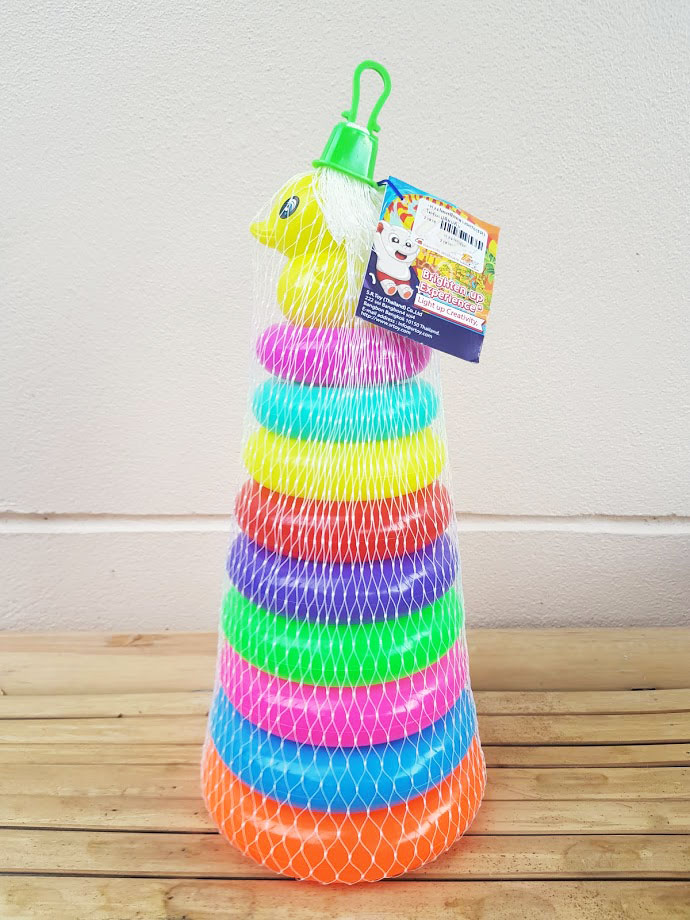 NanaBaby ของเล่นเสริมพัฒนาการ ของเล่นเด็ก 1-3 ปี ของเล่นเสริม IQ เด็กเล็ก เรียงห่วงสวมหลัก Rainbow Stacker